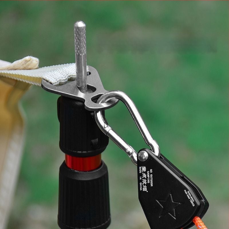 Къмпинг аксесоар: закопчалка за шнур на палатка с триъгълна настройка – самозадържаща се