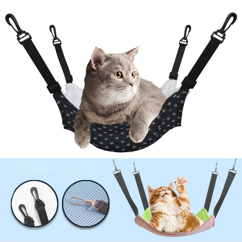 Котешко хамак-легло - дишаща мрежа, окачен дизайн, плат