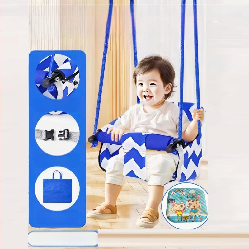 Хамак-люлка за вътрешна и външна употреба за бебета и деца, без скоби, монтаж без пробиване