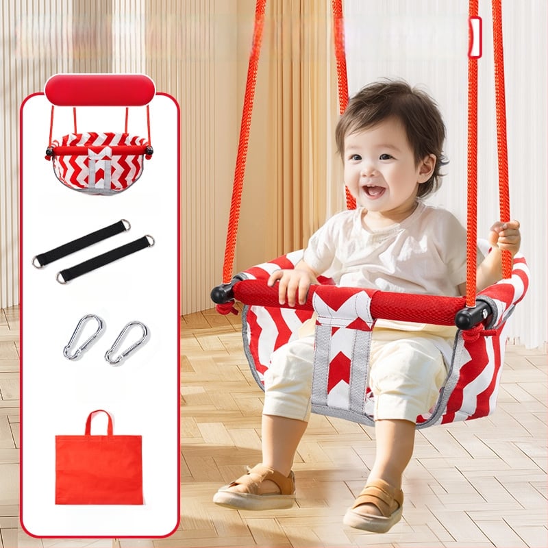 Хамак-люлка за вътрешна и външна употреба за бебета и деца, без скоби, монтаж без пробиване