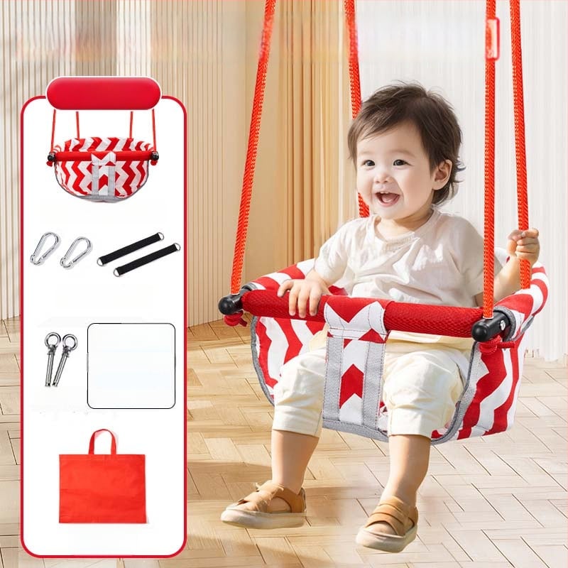 Хамак-люлка за вътрешна и външна употреба за бебета и деца, без скоби, монтаж без пробиване