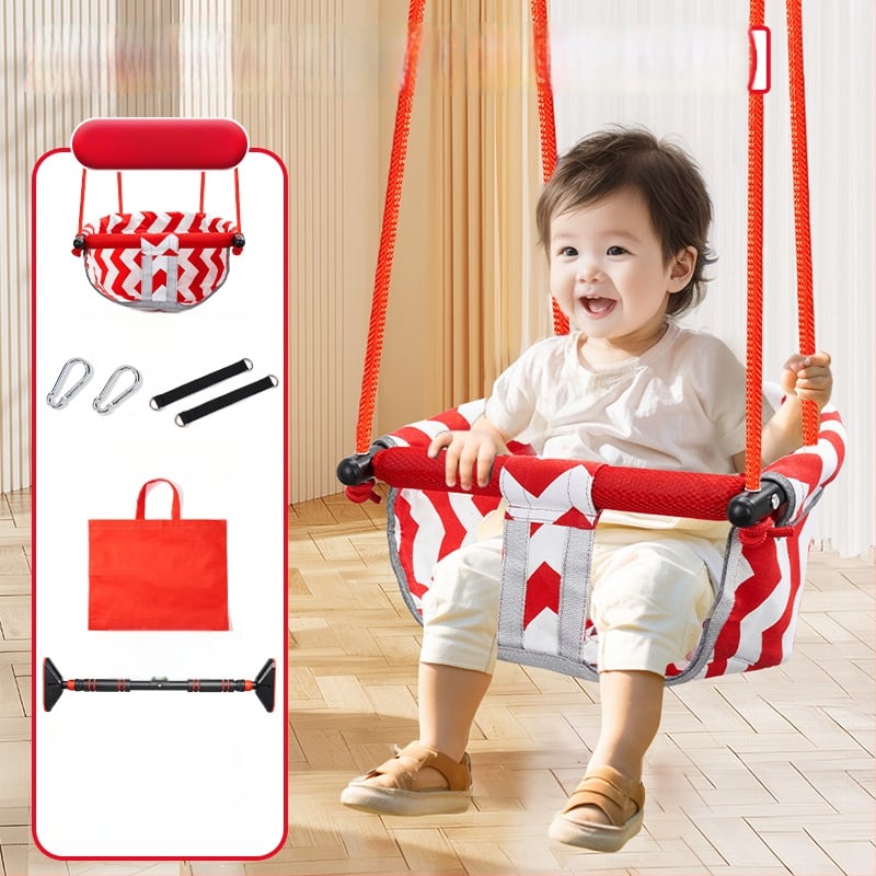 Хамак-люлка за вътрешна и външна употреба за бебета и деца, без скоби, монтаж без пробиване