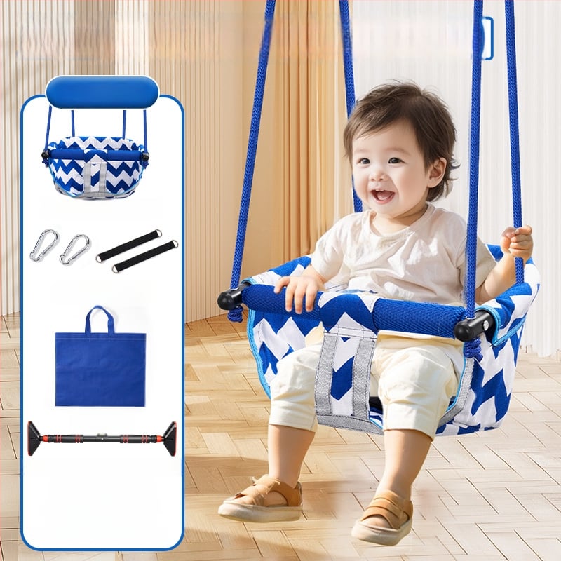 Хамак-люлка за вътрешна и външна употреба за бебета и деца, без скоби, монтаж без пробиване