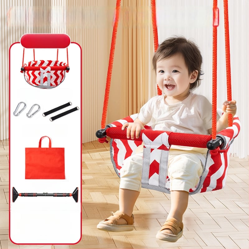 Хамак-люлка за вътрешна и външна употреба за бебета и деца, без скоби, монтаж без пробиване