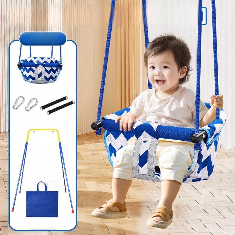 Хамак-люлка за вътрешна и външна употреба за бебета и деца, без скоби, монтаж без пробиване