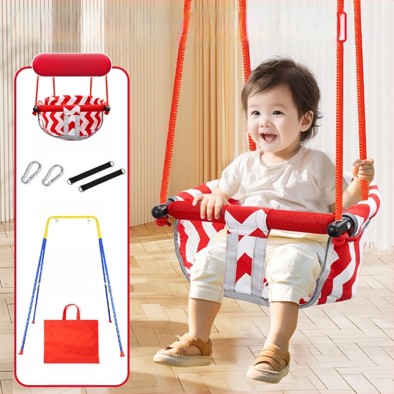 Хамак-люлка за вътрешна и външна употреба за бебета и деца, без скоби, монтаж без пробиване