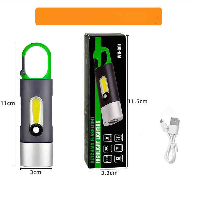 Xin Jiayi lanternă LED reîncărcabilă pentru camping cu lumină laterală COB — corp din aliaj de aluminiu, baterie 1200 mAh, rază >500 m, alimentare manuală