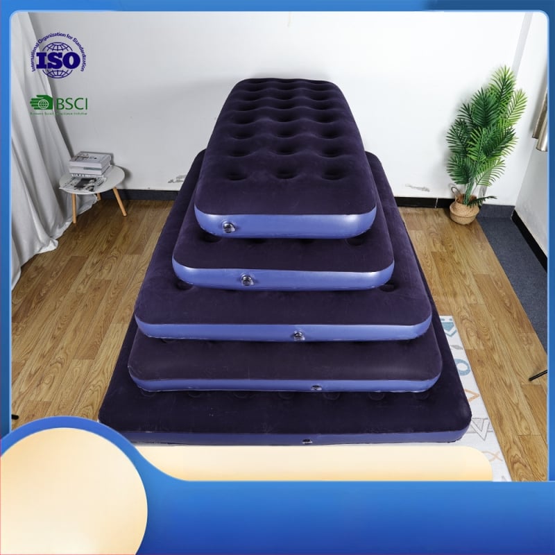 Felfújható ágy; flockált felület; maximális terhelhetőség: 200