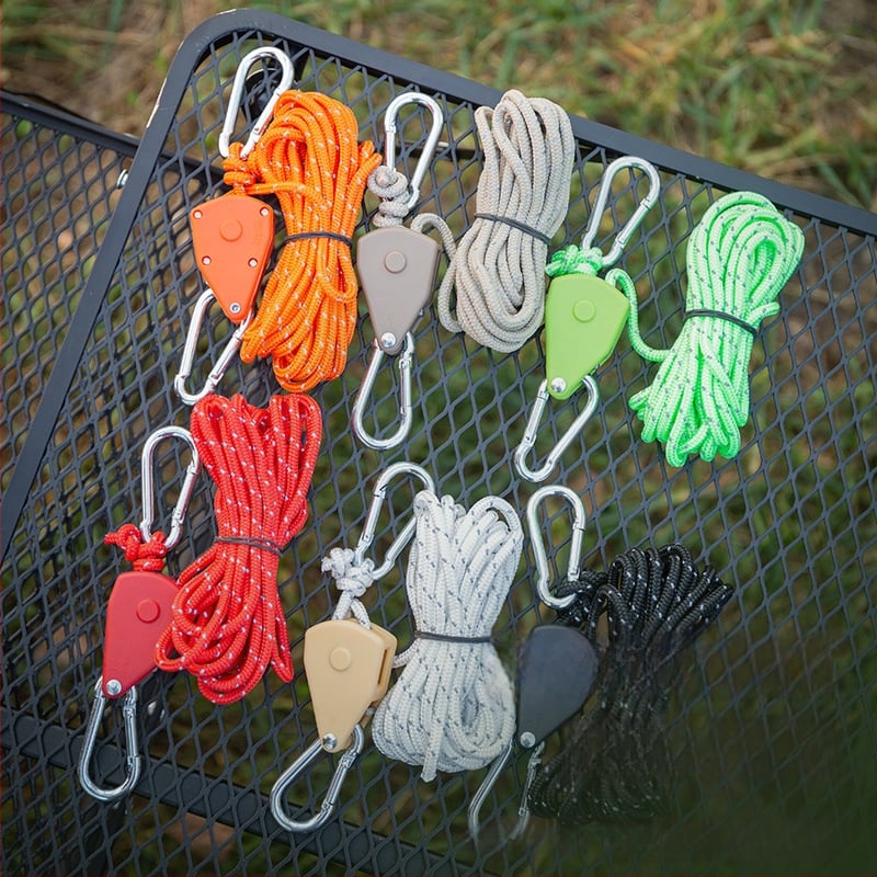 Buye външно регулируемо въже с ролка, метална конструкция, рефлективна въжена линия за палатки и навеси