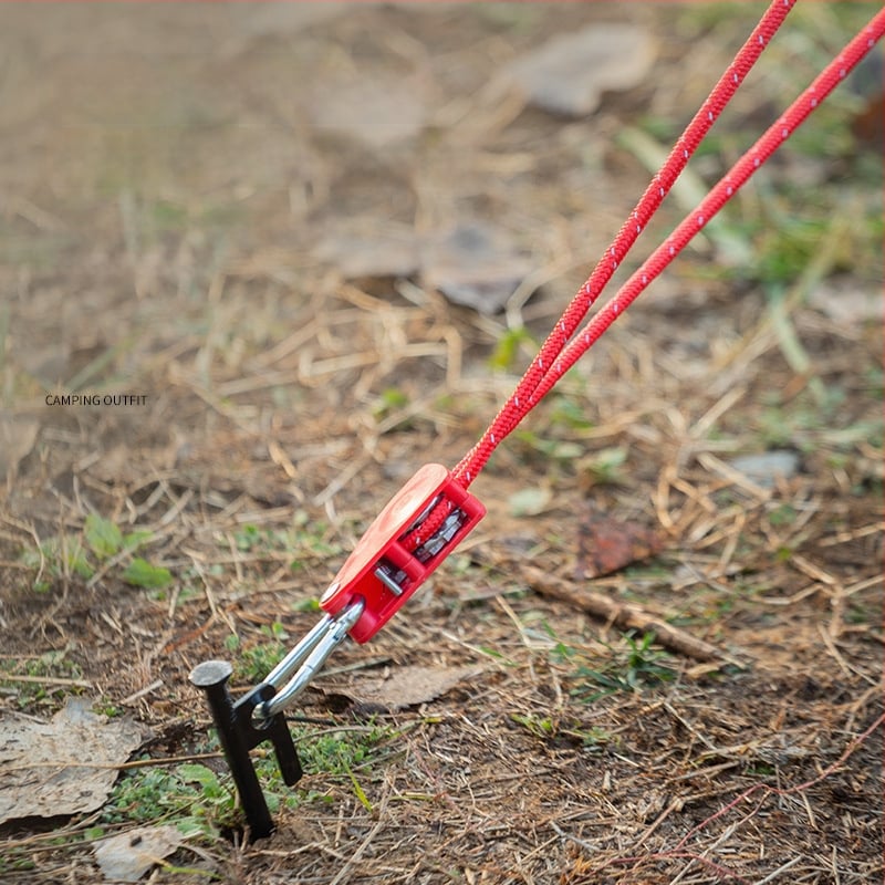 Buye външно регулируемо въже с ролка, метална конструкция, рефлективна въжена линия за палатки и навеси