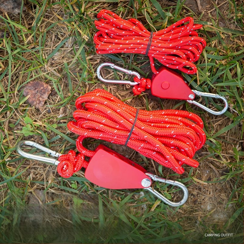 Buye външно регулируемо въже с ролка, метална конструкция, рефлективна въжена линия за палатки и навеси