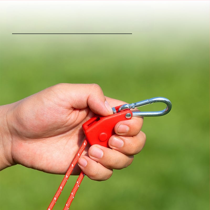 Въже за палатка с метална ролка за къмпинг на открито, регулируемо навесно въже, кукичка с катарама и еластичност
