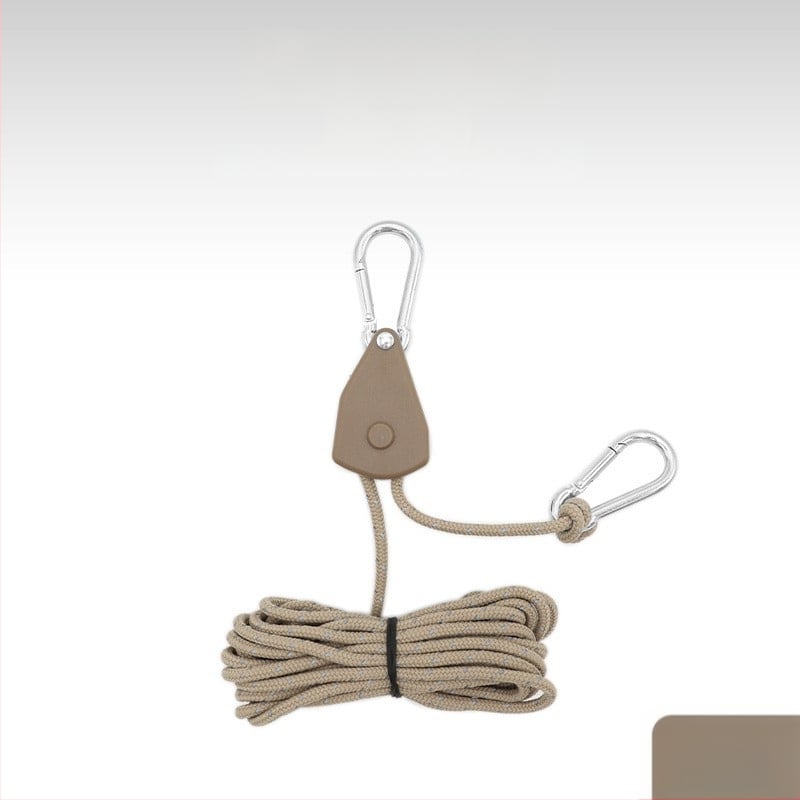 Въже за палатка с метална ролка за къмпинг на открито, регулируемо навесно въже, кукичка с катарама и еластичност