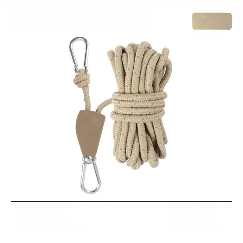 Въже за палатка с метална ролка за къмпинг на открито, регулируемо навесно въже, кукичка с катарама и еластичност