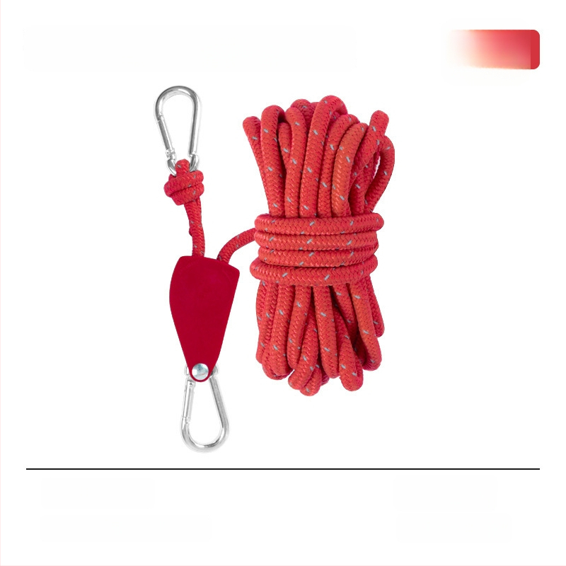 Въже за палатка с метална ролка за къмпинг на открито, регулируемо навесно въже, кукичка с катарама и еластичност