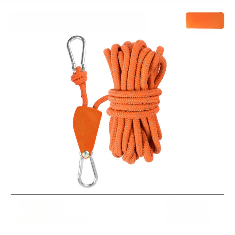 Въже за палатка с метална ролка за къмпинг на открито, регулируемо навесно въже, кукичка с катарама и еластичност