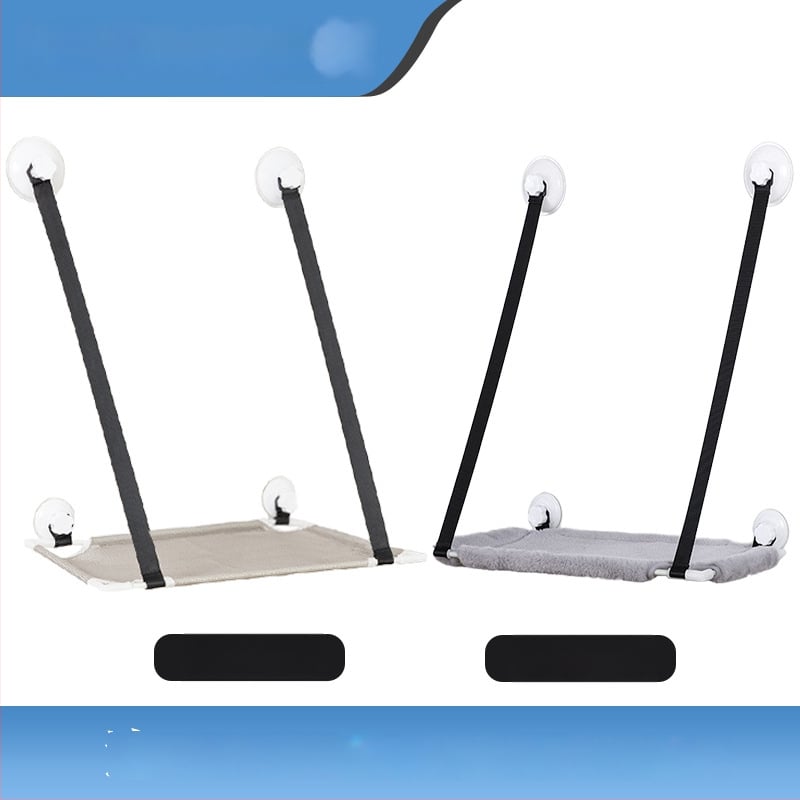 Хамак за котки с вендузи за прозореца, двойнослойно стенно закрепване за катерене и котешко гнездо