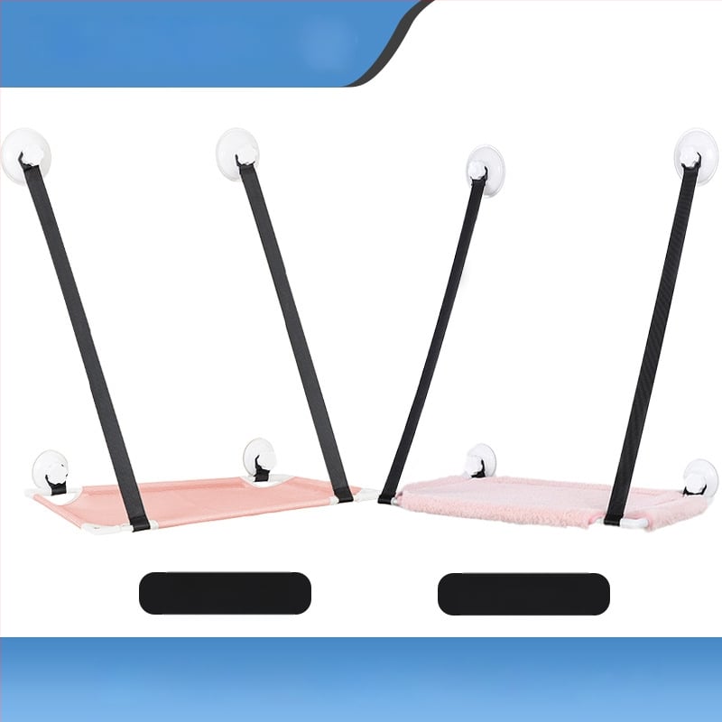 Хамак за котки с вендузи за прозореца, двойнослойно стенно закрепване за катерене и котешко гнездо