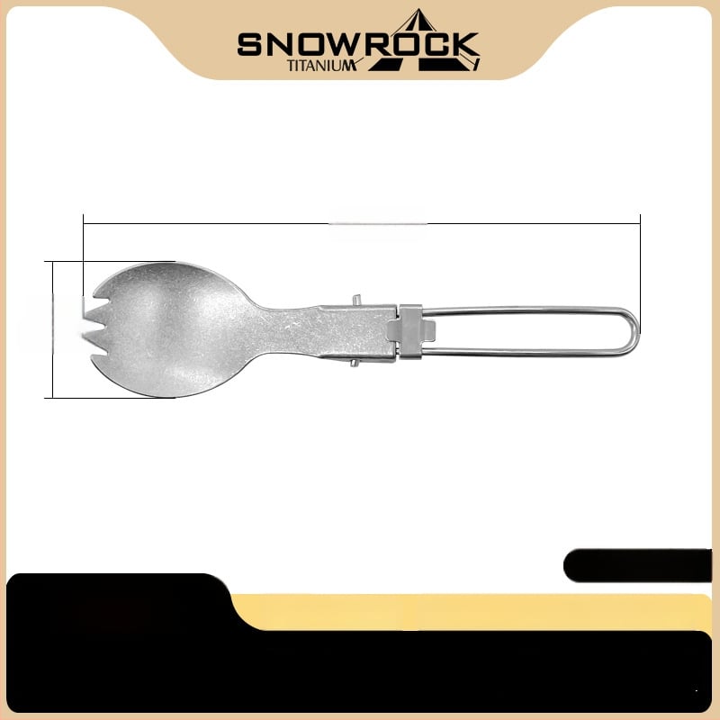 Титаниева двойно използваема лъжица и вилка, интегрирани преносими къмпинг прибори, тежи около 23 g, устойчиви на високи температури и падания, персонализируемо лого