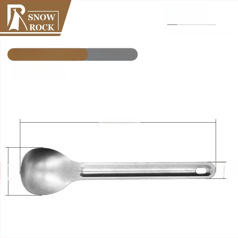 Титаниева двойно използваема лъжица и вилка, интегрирани преносими къмпинг прибори, тежи около 23 g, устойчиви на високи температури и падания, персонализируемо лого