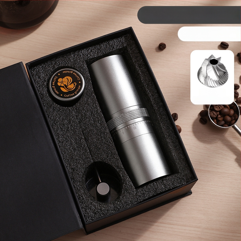 Nine Forging Χειροκίνητος Μύλος Καφέ – CNC εξωτερικά ρυθμιζόμενος με ρυθμίσεις επτά αστέρων, χειροκίνητος, ρετρό στυλ πολυτελείας, δυνατότητα προσαρμογής