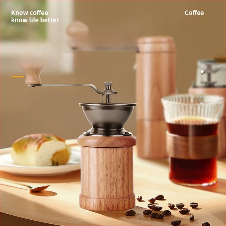 Lbeans Χειροκίνητος ξύλινος μύλος καφέ – ρετρό στιλ, μασίβ ξύλο