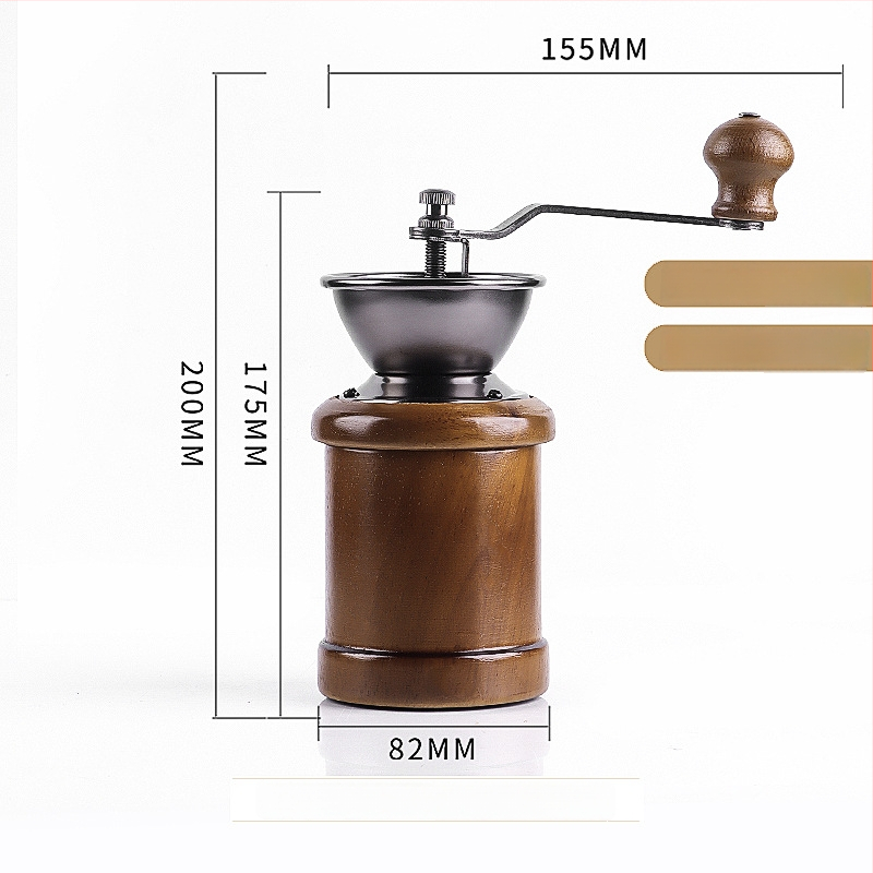 Lbeans Χειροκίνητος ξύλινος μύλος καφέ – ρετρό στιλ, μασίβ ξύλο