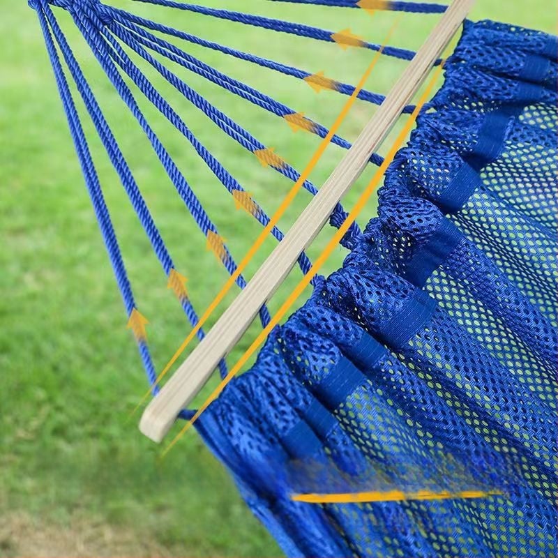 Хамак от ледено-ситова мрежеста тъкан, дишащ за външна употреба, носимост 250 кг, тегло 650 г