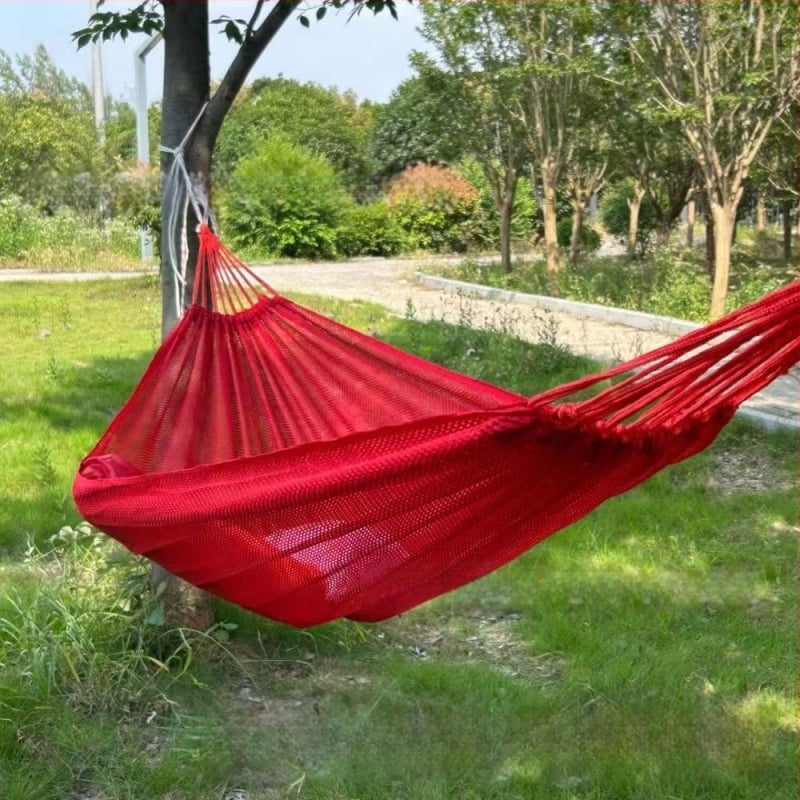 Хамак от ледено-ситова мрежеста тъкан, дишащ за външна употреба, носимост 250 кг, тегло 650 г