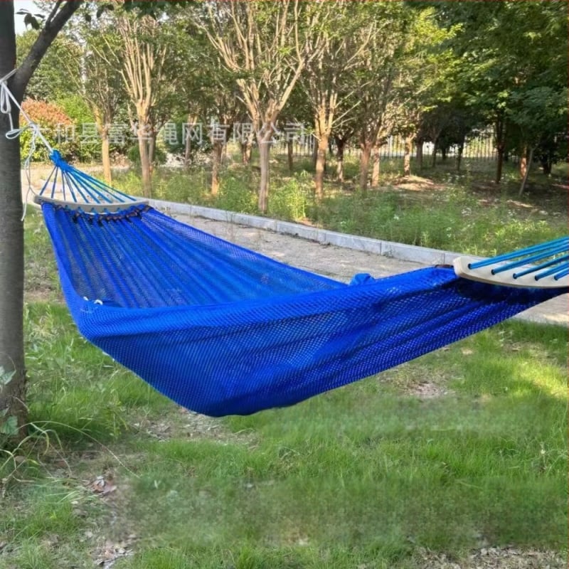 Хамак от ледено-ситова мрежеста тъкан, дишащ за външна употреба, носимост 250 кг, тегло 650 г