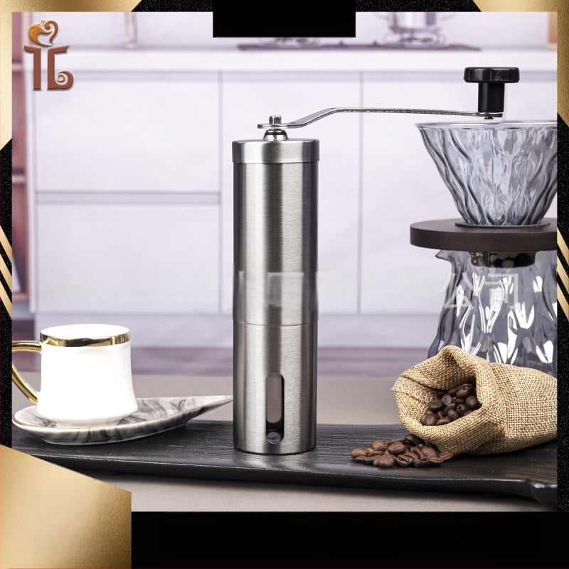 Χειροκίνητος Αλεστηρας Καφέ, σώμα από 304 Ανοξείδωτο Ατσάλι, κεραμικοί κόφτες άλεσης, φορητός, χειροκίνητη λειτουργία