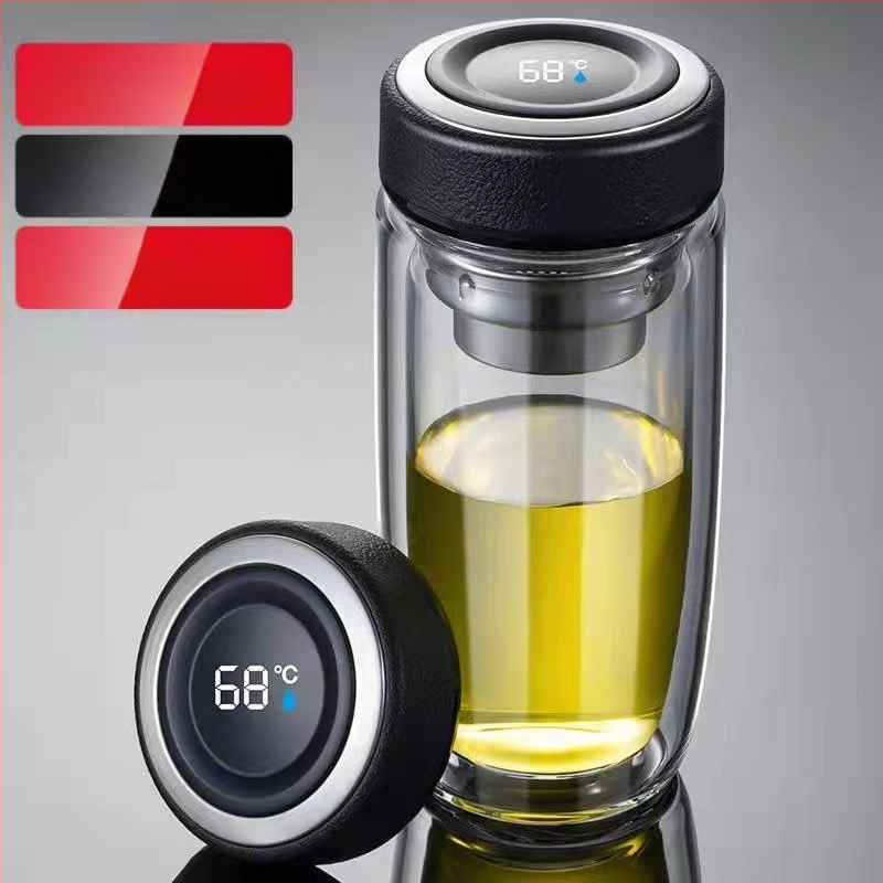 Ποτήρι νερού με διπλό τοίχωμα από θρεμοανθεκτικό γυαλί μποροσιλικό για αυτοκινητισμό; απλός σχεδιασμός χωρίς λαβή ή καπάκι; φινίρισμα αμμοβολής.