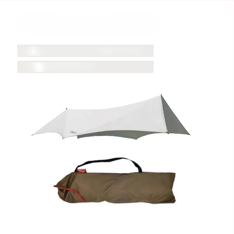 Kültéri kempingre alkalmas árnyékoló sátor pillangó alakú, Oxford szövet, 3000 mm vízállóság, kézi összeszerelés, vas váz