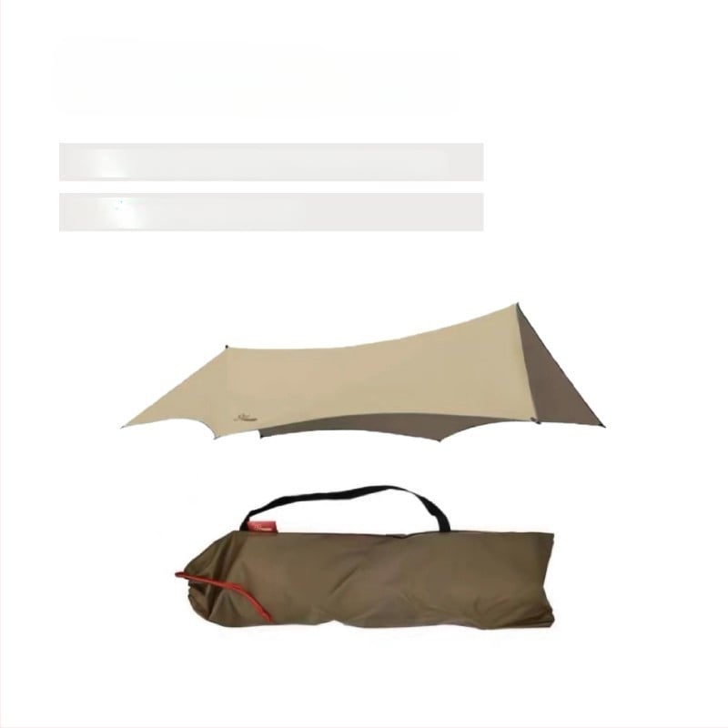 Kültéri kempingre alkalmas árnyékoló sátor pillangó alakú, Oxford szövet, 3000 mm vízállóság, kézi összeszerelés, vas váz