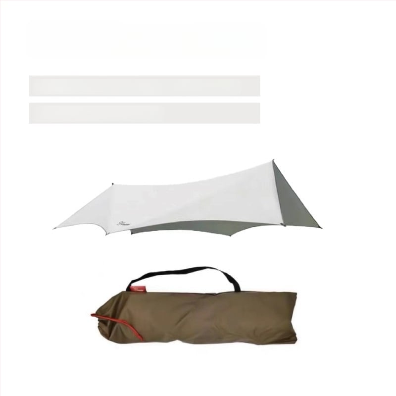 Kültéri kempingre alkalmas árnyékoló sátor pillangó alakú, Oxford szövet, 3000 mm vízállóság, kézi összeszerelés, vas váz