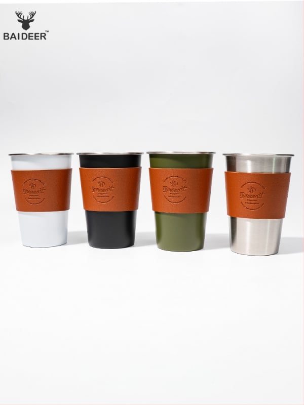 Кемпинг комплект чаши за кафе от неръждаема стомана 304, портативен и ултралек, тегло 110 г, за 3–5 души, модел BL0070-B