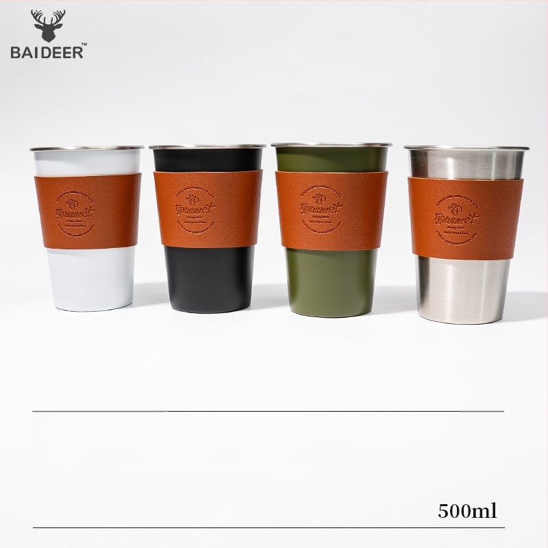 Кемпинг комплект чаши за кафе от неръждаема стомана 304, портативен и ултралек, тегло 110 г, за 3–5 души, модел BL0070-B