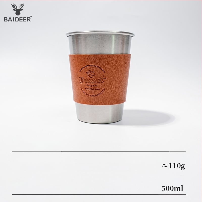 Кемпинг комплект чаши за кафе от неръждаема стомана 304, портативен и ултралек, тегло 110 г, за 3–5 души, модел BL0070-B