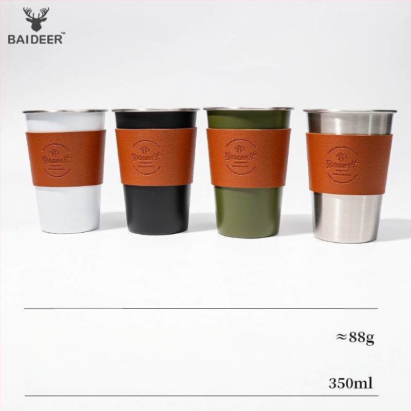 Кемпинг комплект чаши за кафе от неръждаема стомана 304, портативен и ултралек, тегло 110 г, за 3–5 души, модел BL0070-B