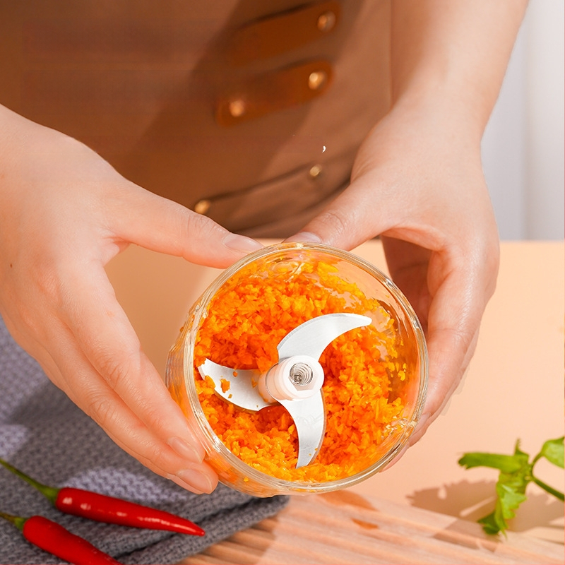 Μίνι πολυλειτουργικός ηλεκτρικός εκκοπτιστής σκόρδου και κιμά, Type-C ασύρματη τροφοδοσία, 10000–19999 rpm, ≤36V, 2 λεπίδες, χαμηλός θόρυβος