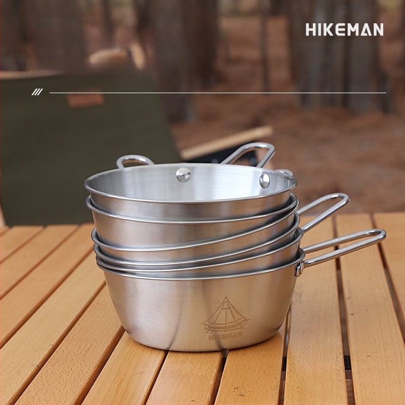 Къмпинг купа от 304 неръждаема стомана – преносима, изолационна, тегло 113–129 г, единична порция, модели LYW-400/LYW-600