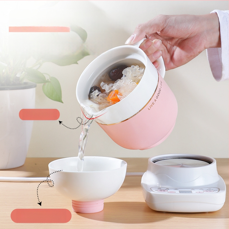 Ηλεκτρικό κεραμικό κύπελλο υγείας, θέρμανση πλαισίου, 360W, χωρητικότητα 0,6–1,0 L, προστασία από υπερθέρμανση, 1–2 μερίδες