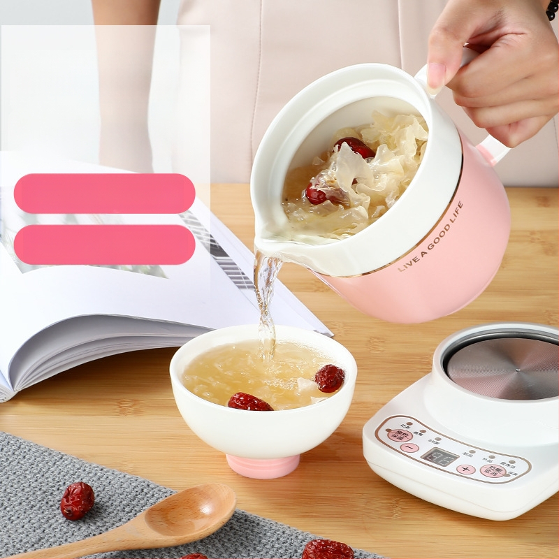 Ηλεκτρικό κεραμικό κύπελλο υγείας, θέρμανση πλαισίου, 360W, χωρητικότητα 0,6–1,0 L, προστασία από υπερθέρμανση, 1–2 μερίδες