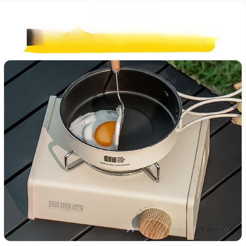 Набор съдове за къмпинг: тричленен комплект с походен котел и чайник (неръждаема стомана, преносим)