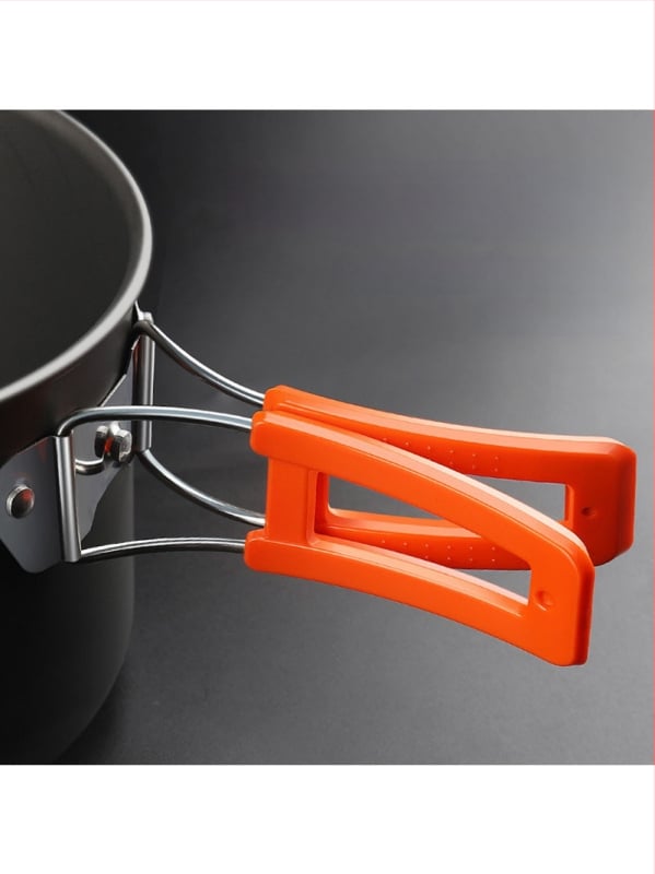 Портативен къмпинг комплект съдове за готвене, алуминиева сплав, за 3–5 човека, многофункционален (пържене/варене), възможност за печат на лого