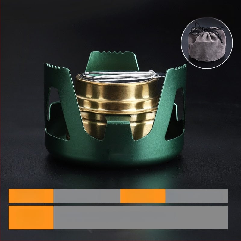 Портативен къмпинг комплект съдове за готвене, алуминиева сплав, за 3–5 човека, многофункционален (пържене/варене), възможност за печат на лого