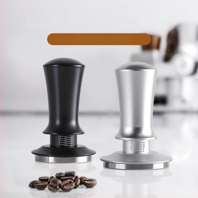 Ταμπερ για εσπρέσο από ανοξείδωτο ατσάλι με ρυθμιζόμενη κλίμακα, βάρος 350 g