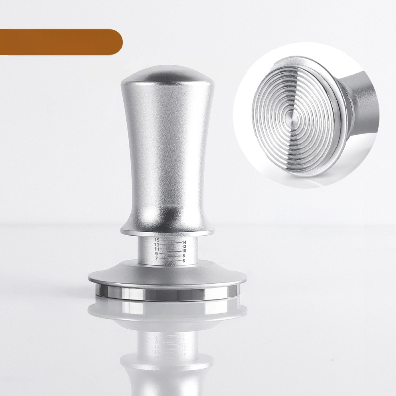 Ταμπερ για εσπρέσο από ανοξείδωτο ατσάλι με ρυθμιζόμενη κλίμακα, βάρος 350 g