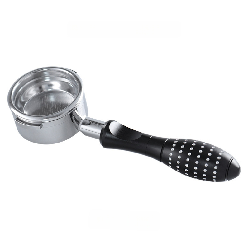 KLAM λαβή πορταφίλτρου χωρίς κάτω για μηχανές καφέ, σώμα από ανοξείδωτο χάλυβα 304, διπλό αυτί, μοντέρνο μινιμαλιστικό στυλ