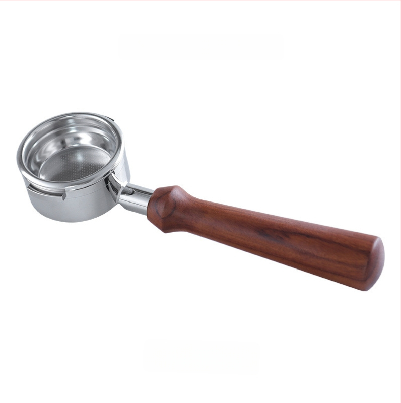 KLAM λαβή πορταφίλτρου χωρίς κάτω για μηχανές καφέ, σώμα από ανοξείδωτο χάλυβα 304, διπλό αυτί, μοντέρνο μινιμαλιστικό στυλ